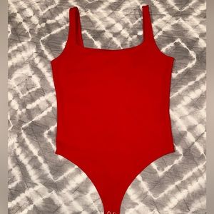 Express Red TankTop with a Square Neckline Bodysuit